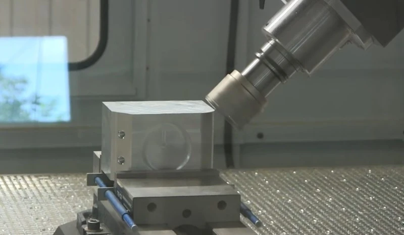 High speed CNC milling operation on a 7075-T651 solid billet aluminum block High speed CNC milling operation on a 7075-T651 solid billet aluminum block